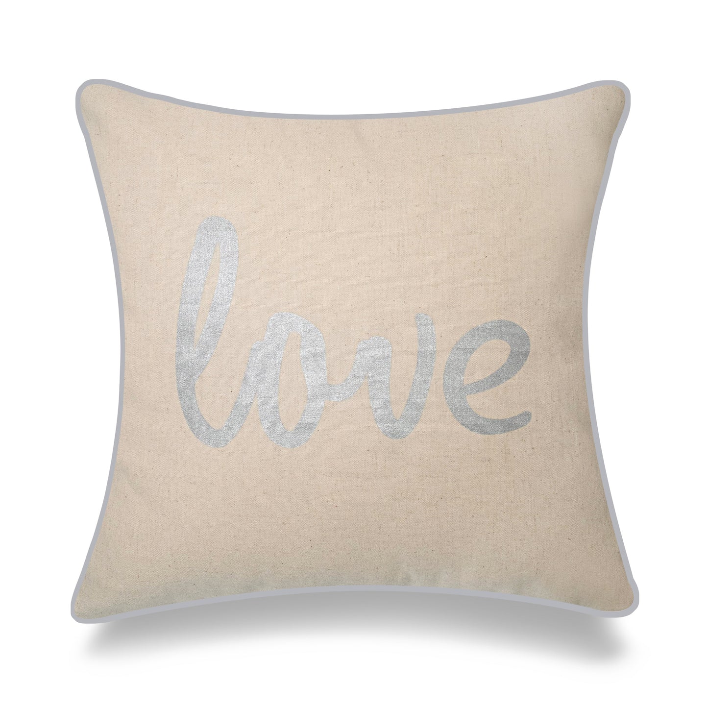 Silver Love In Cursive Pillow Cover