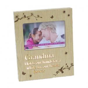 Led Lit Hummingbird On A Branch With Text - Grandma Photo Frame