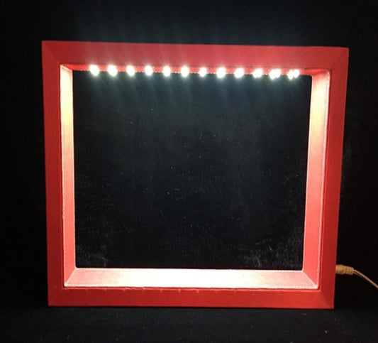 Red Square Leather With Led Lights Picture Frame