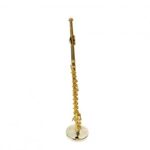 Miniature Gold Colored Flute Decoration