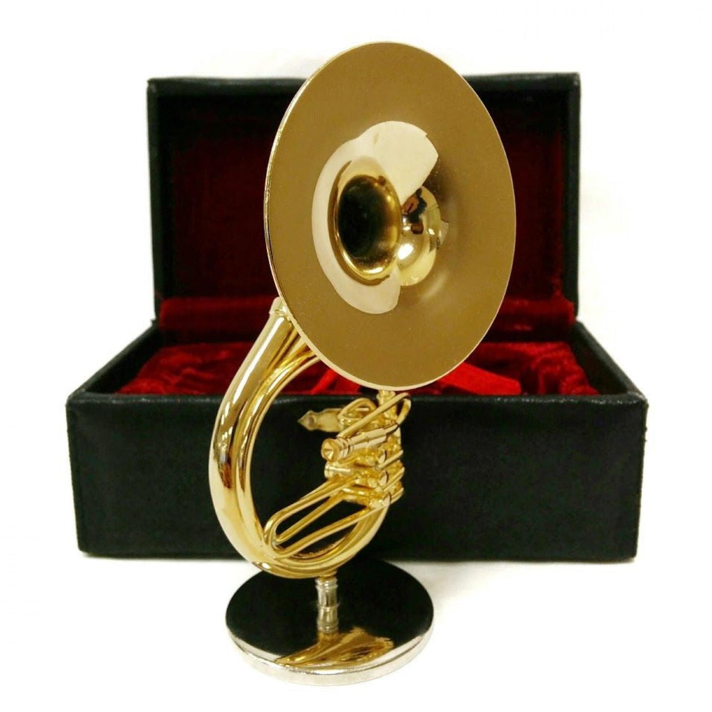 Miniature Gold Colored Sousaphone With A Case Decoration