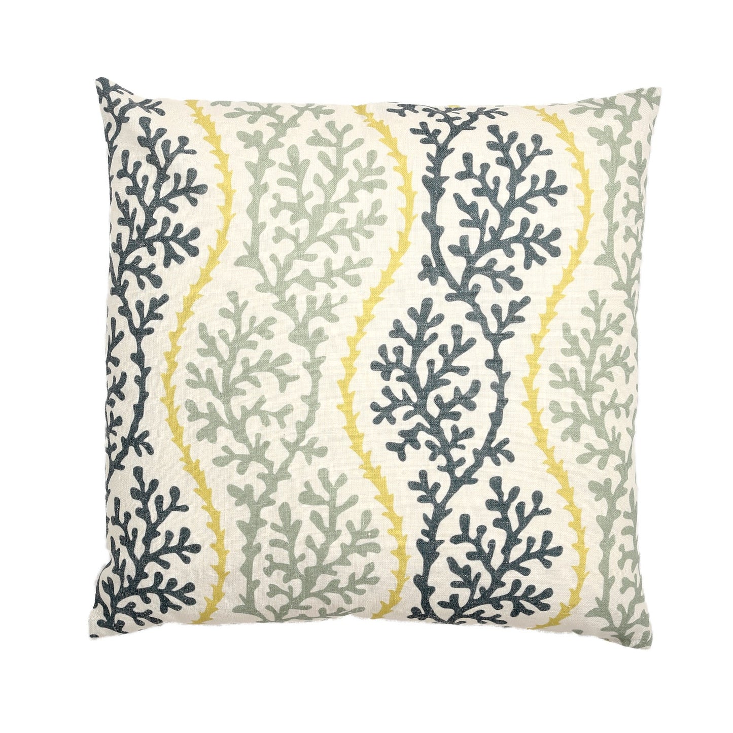 Gray Coral Pattern With Polyester Insert Pillow