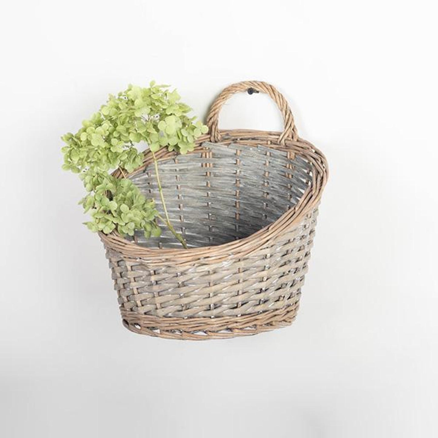 Set Of 2 Round Handled Willow Baskets