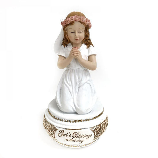 God'S Blessings On This Day- 1St Communion Praying Girl Figurine