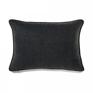 Dark Gray Herringbone Texture With Pu Piping With Feather Down Insert Lumbar Pillow