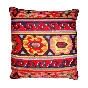 Multi Colored Ikat Patterns With Polyester Insert Pillow