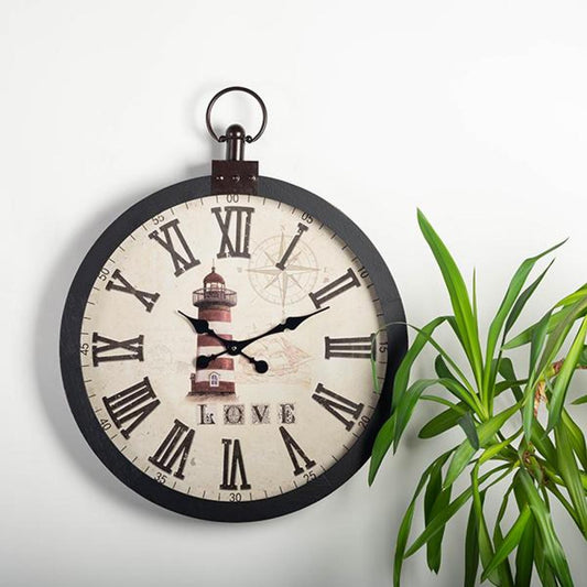 Love And Lighthouses Wall Clock