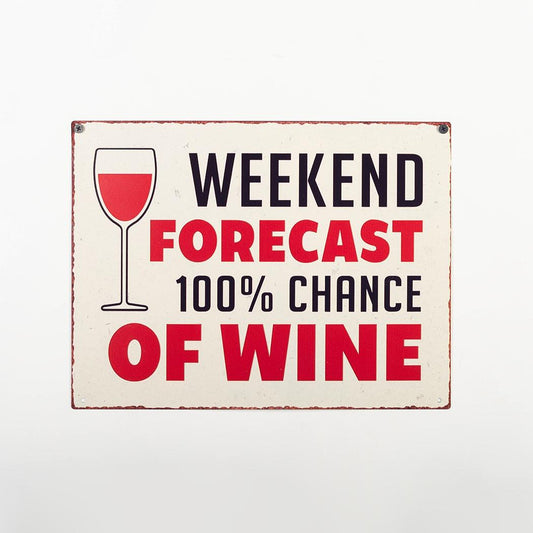 Weekend Forecast 100% Chance Of Wine Sign