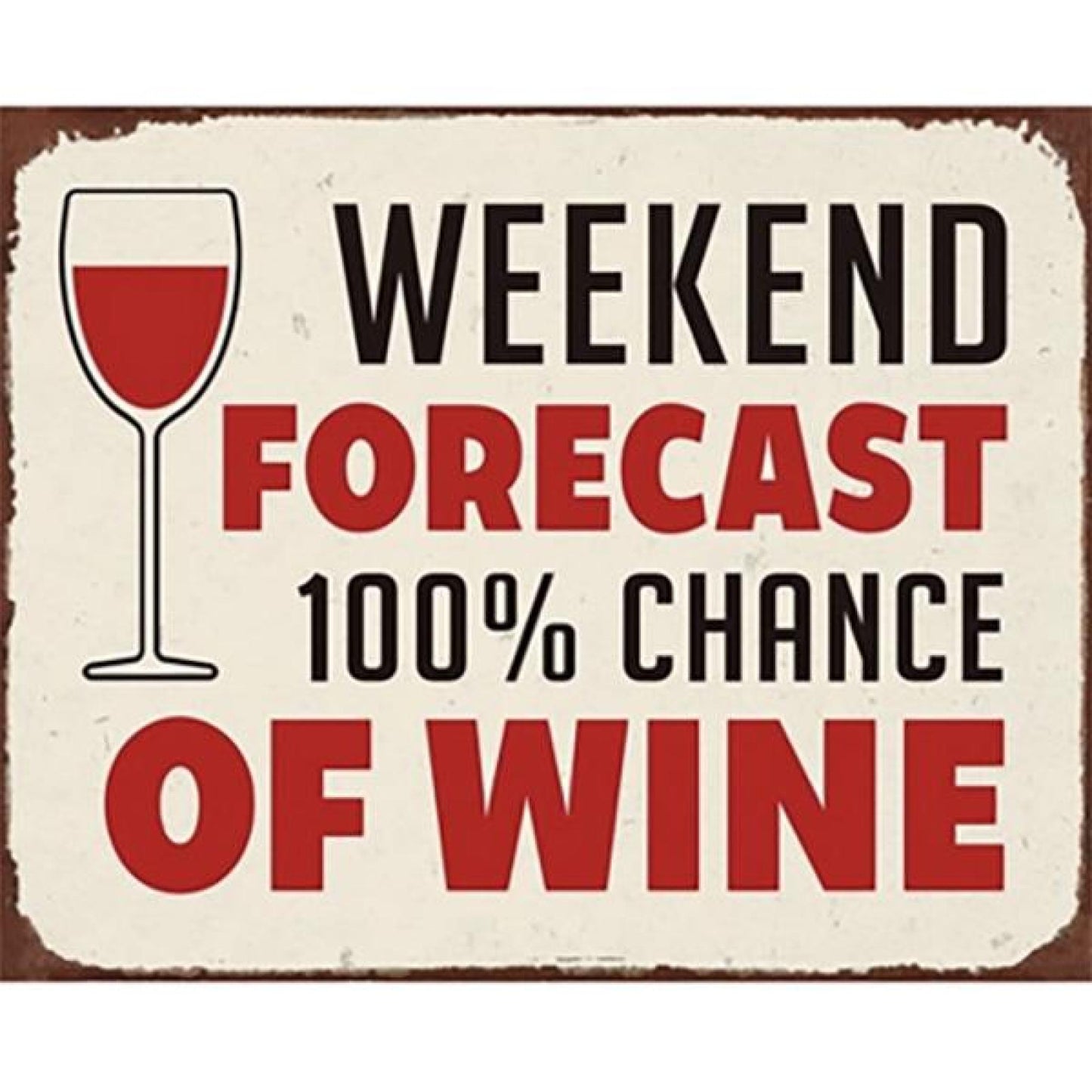 Weekend Forecast 100% Chance Of Wine Sign