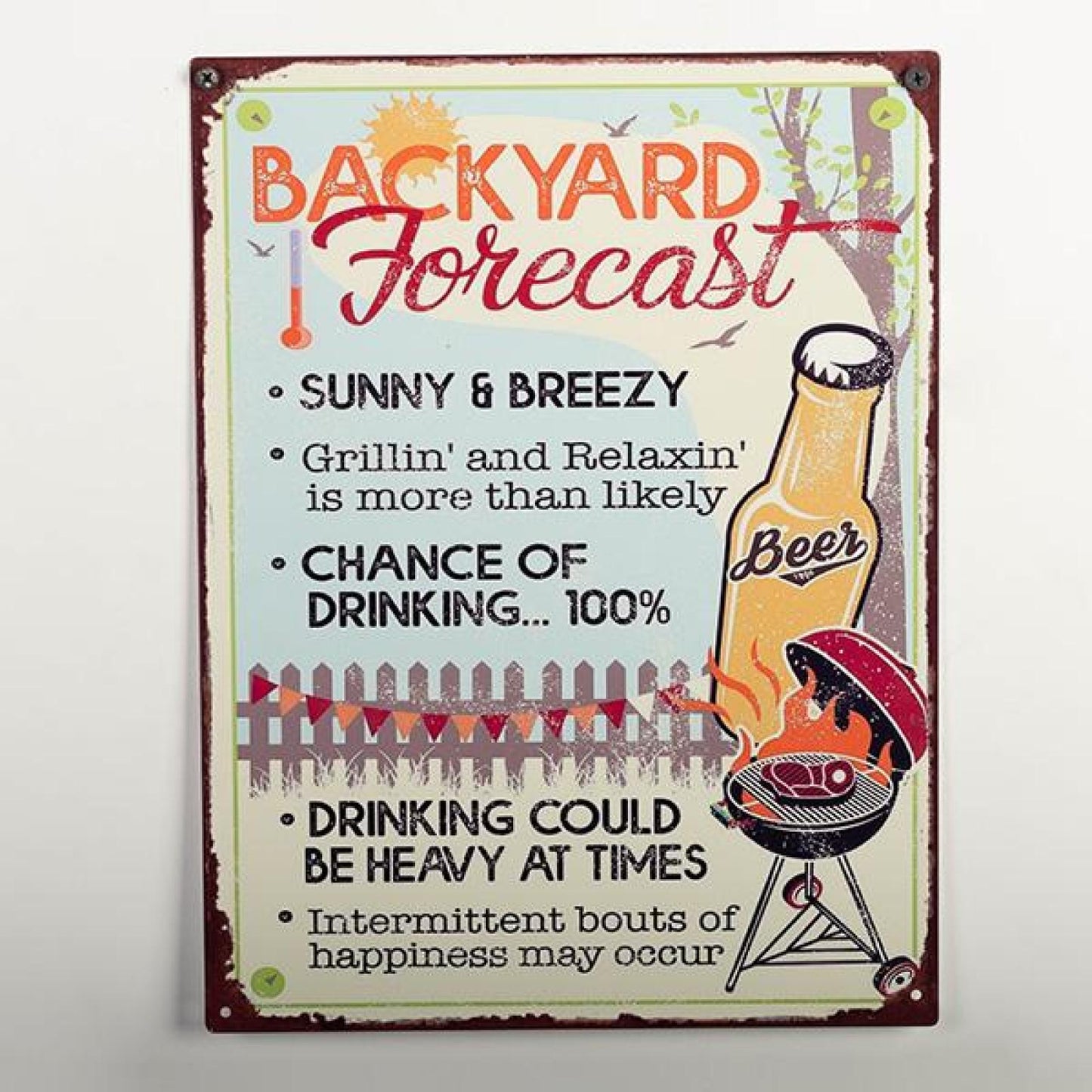 Backyard Forecast With Text Sign