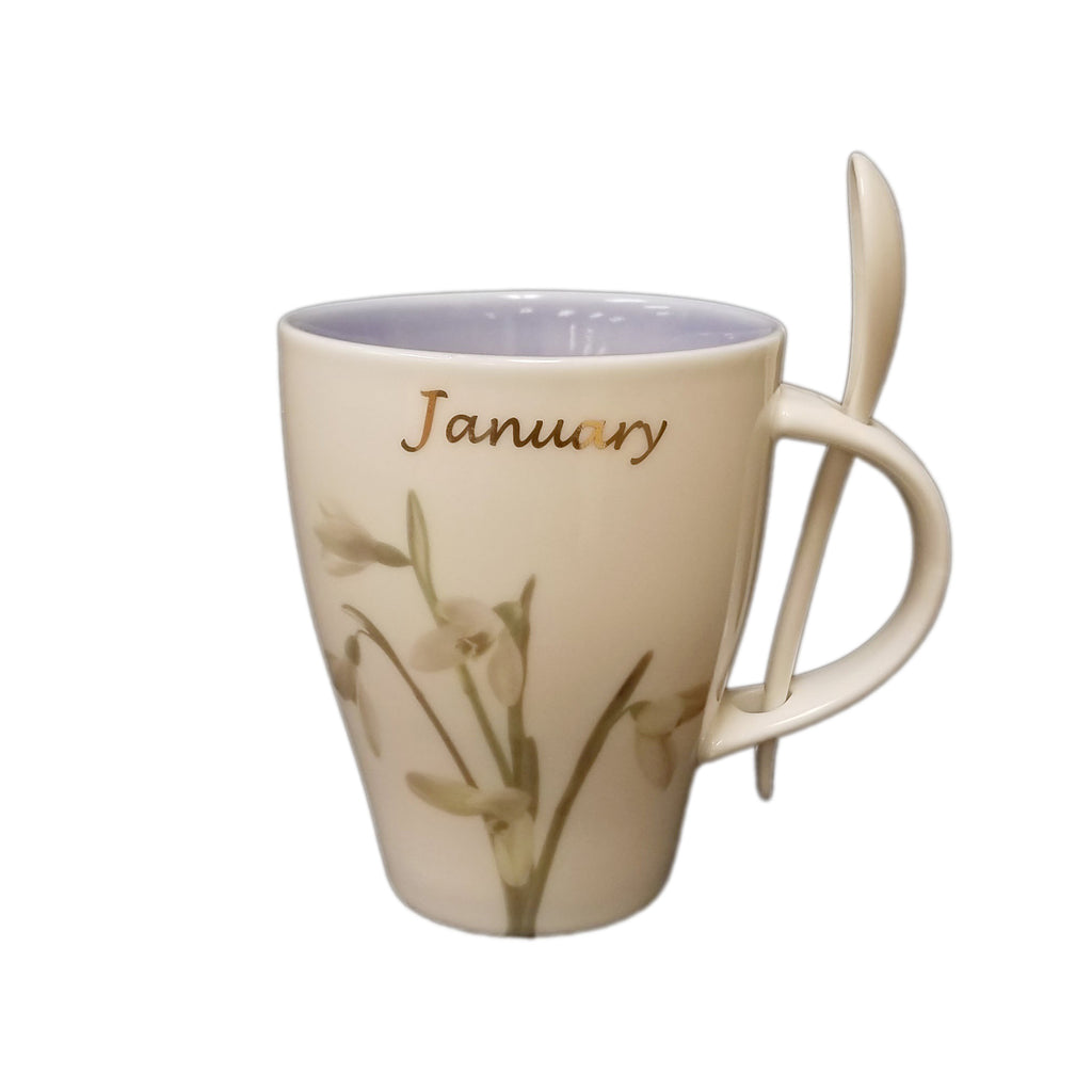 January Snowdrop Mug And Spoon