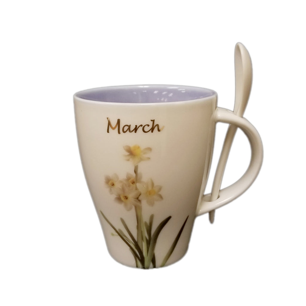 March Daffodil Birth  Mug And Spoon