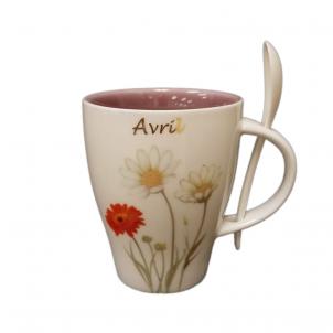 Avril Pâquerette Mug And Spoon