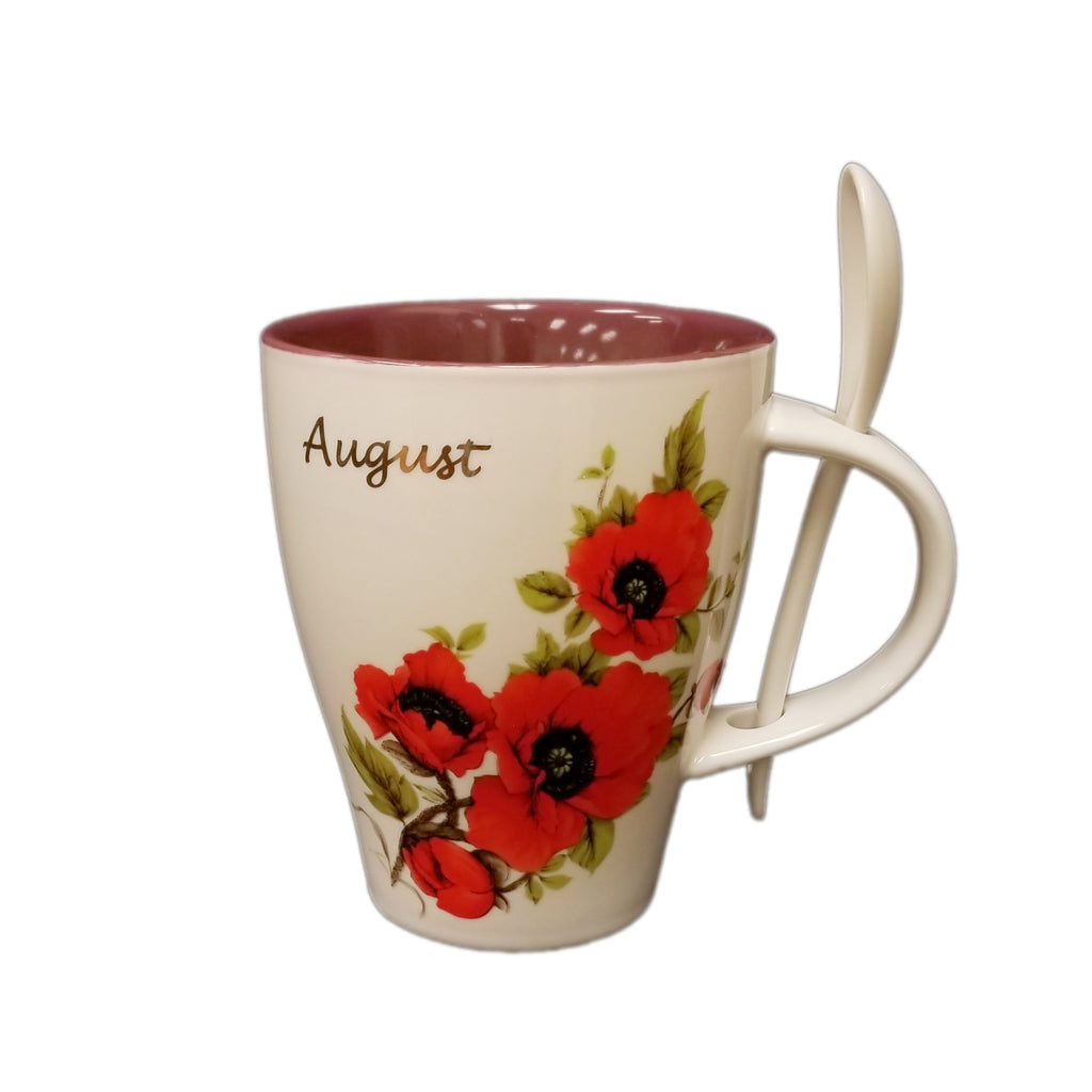 August Poppy Mug And Spoon