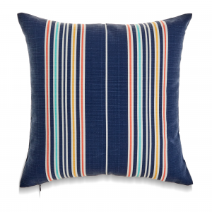 Square Navy Blue French Stripe With Poly Insert Pillow