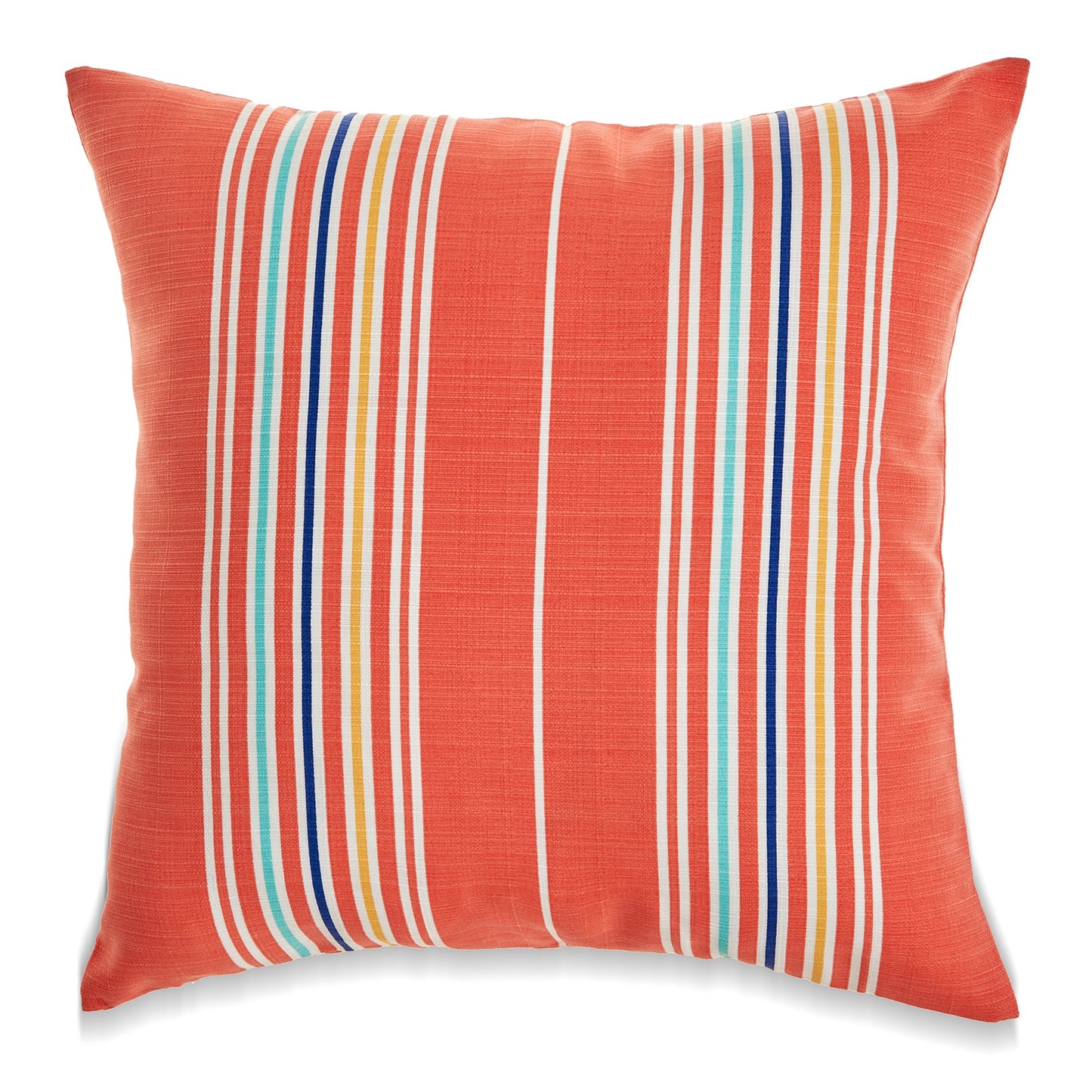 Square Orange French Stripe Pillow