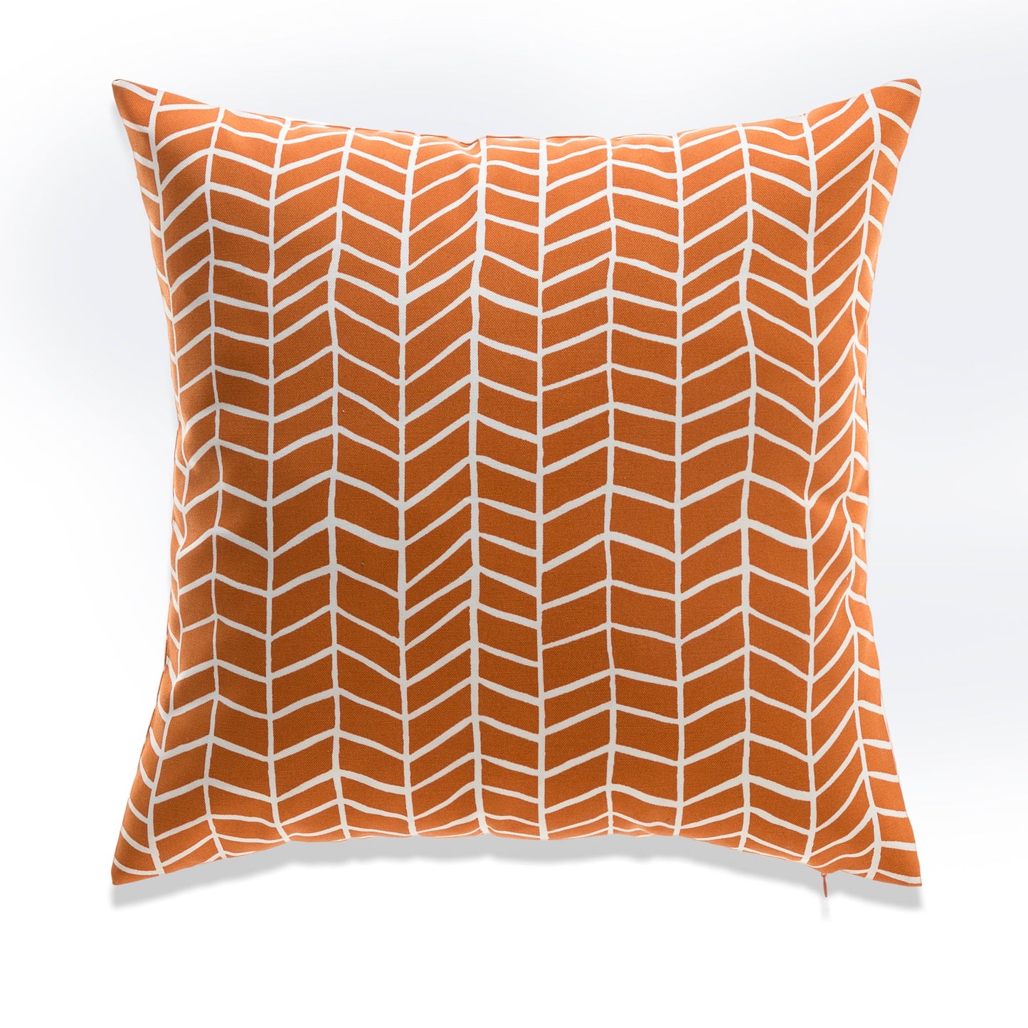 Orange Herringbone Pattern With Poly Insert Pillow