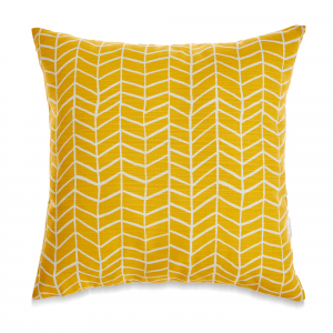 Bright Yellow Herringbone Patternwith Poly Insert Pillow