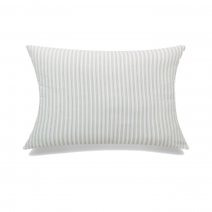 Striped Greige With Feather Down Insert Pillow