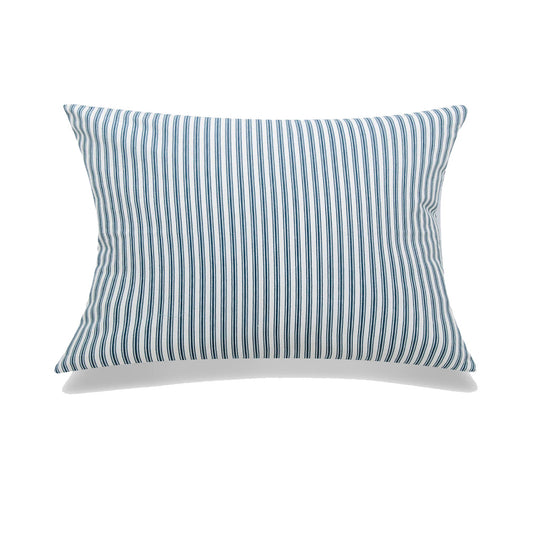 Navy Blue And White Striped With Feather Down Insert Pillow