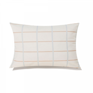 Edward Blue And Beige Checks With Feather Down Insert Pillow