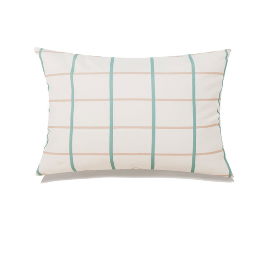 Edward Green And Beige Checks With Feather Down Insert Pillow