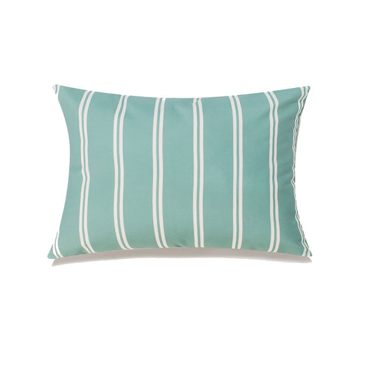 Harrison Green With White Stripes And Feather Down Insert Pillow