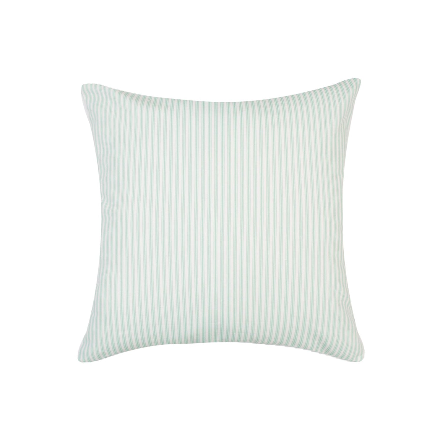 Vintage Look Mint Green Striped With Feather Down Insert Pillow