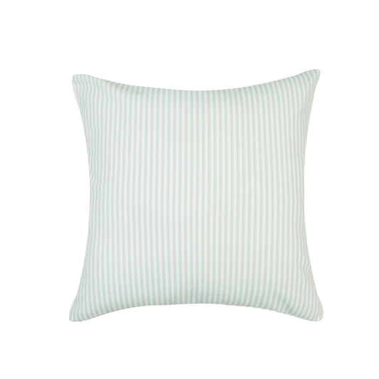 Vintage Look Mint Green Striped With Feather Down Insert Pillow