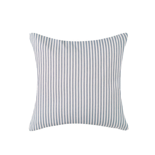 Vintage Navy Blue And White Stripes With Feather Down Insert Pillow