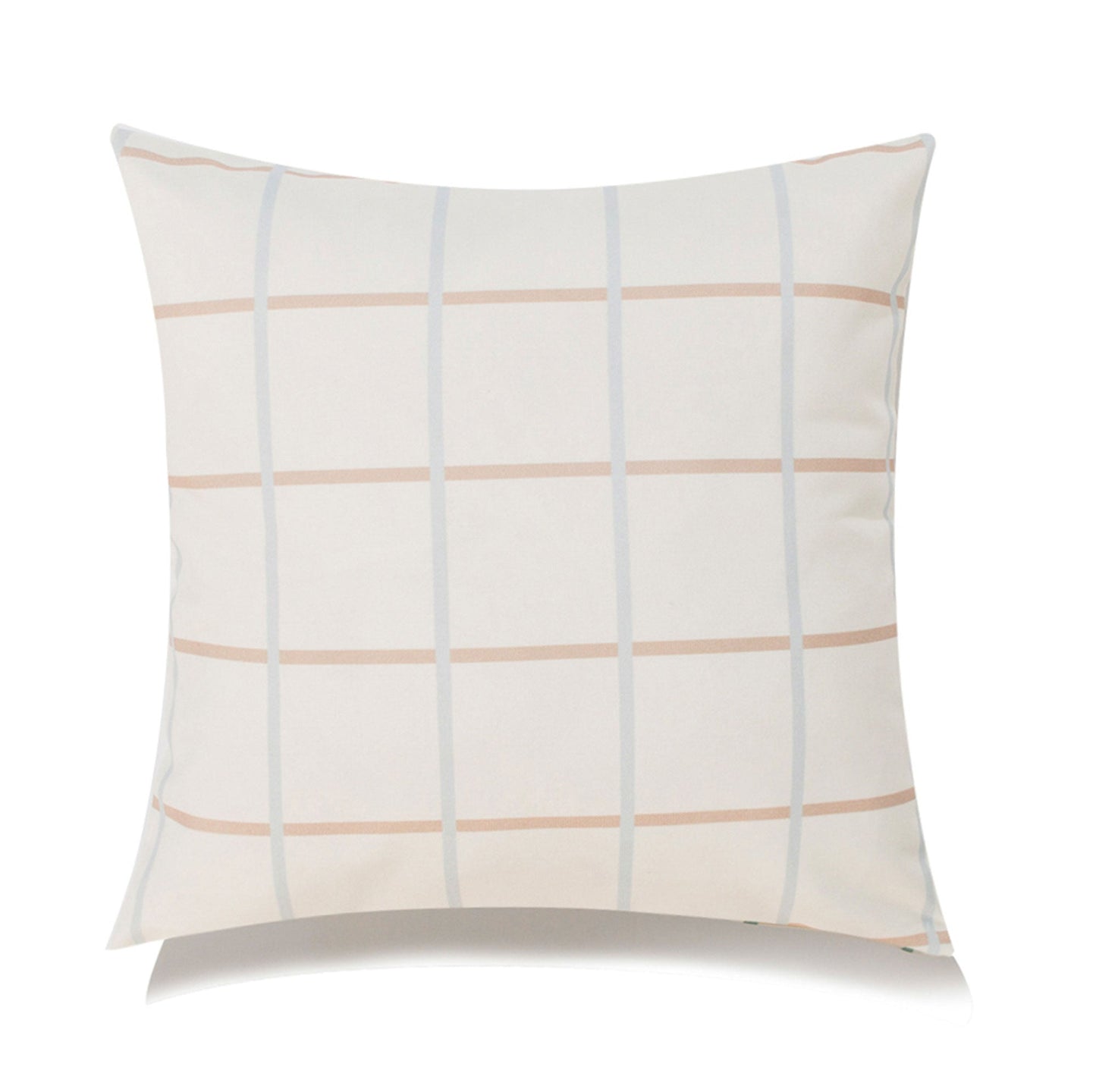 Blue And Beige Checks With Featherdown Insert Pillow