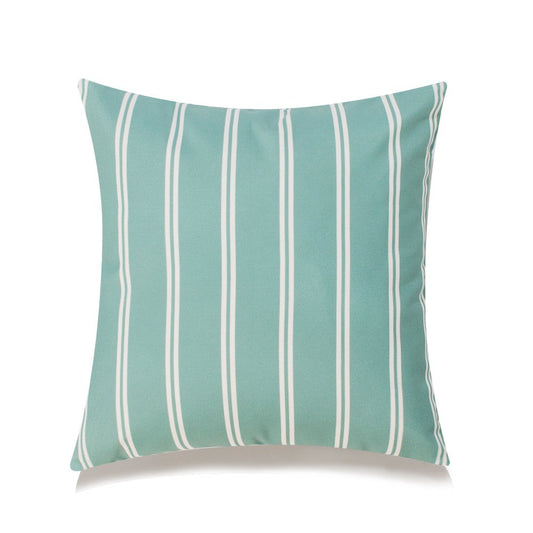 Green With White Stripes And Featherdown Insert Pillow