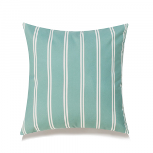 Green With White Stripes And Featherdown Insert Pillow