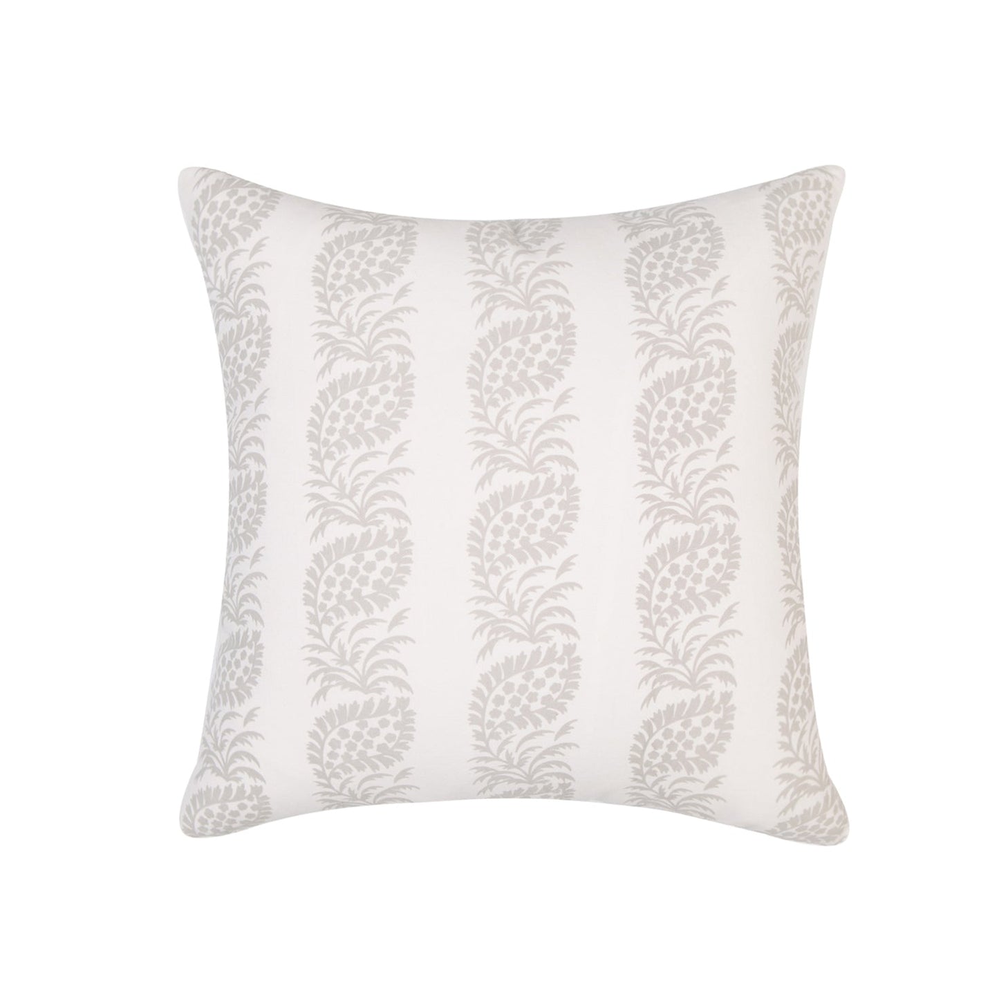 White With Greige Block Pattern And Feather Down Insert Pillow