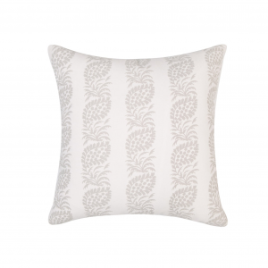 White With Greige Block Pattern And Feather Down Insert Pillow