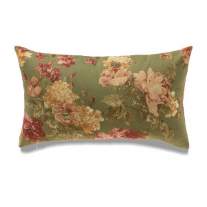 Florals On Green With Feather Down Insert Pillow