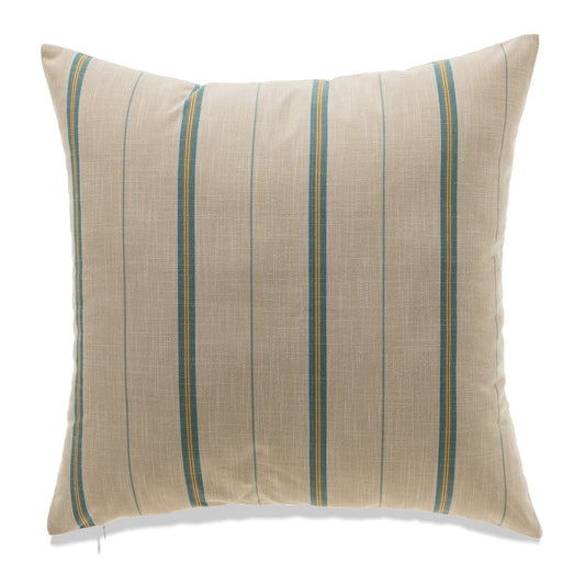 Beige With Blue French Stripe And Feather Down Insert Pillow