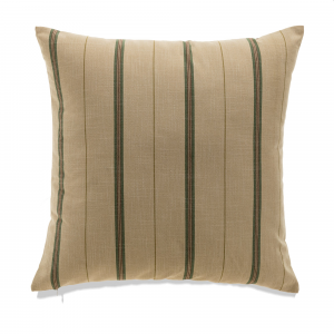 Beige With Green French Stripe And Feather Down Insert Pillow