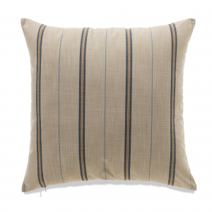 Beige With Navy Blue French Stripe And Feather Down Insert Pillow