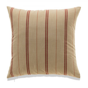 Beige With Red French Stripe And Feather Down Insert Pillow