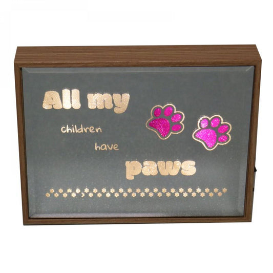 Reflection Art Led Lit-All My Children Have Paws Block Sign