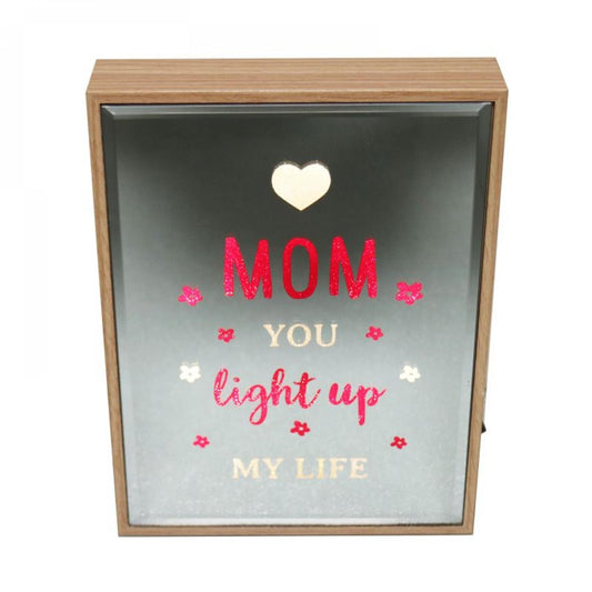 Reflection Art Led Lit-Mom You Light Up My Life Block Sign