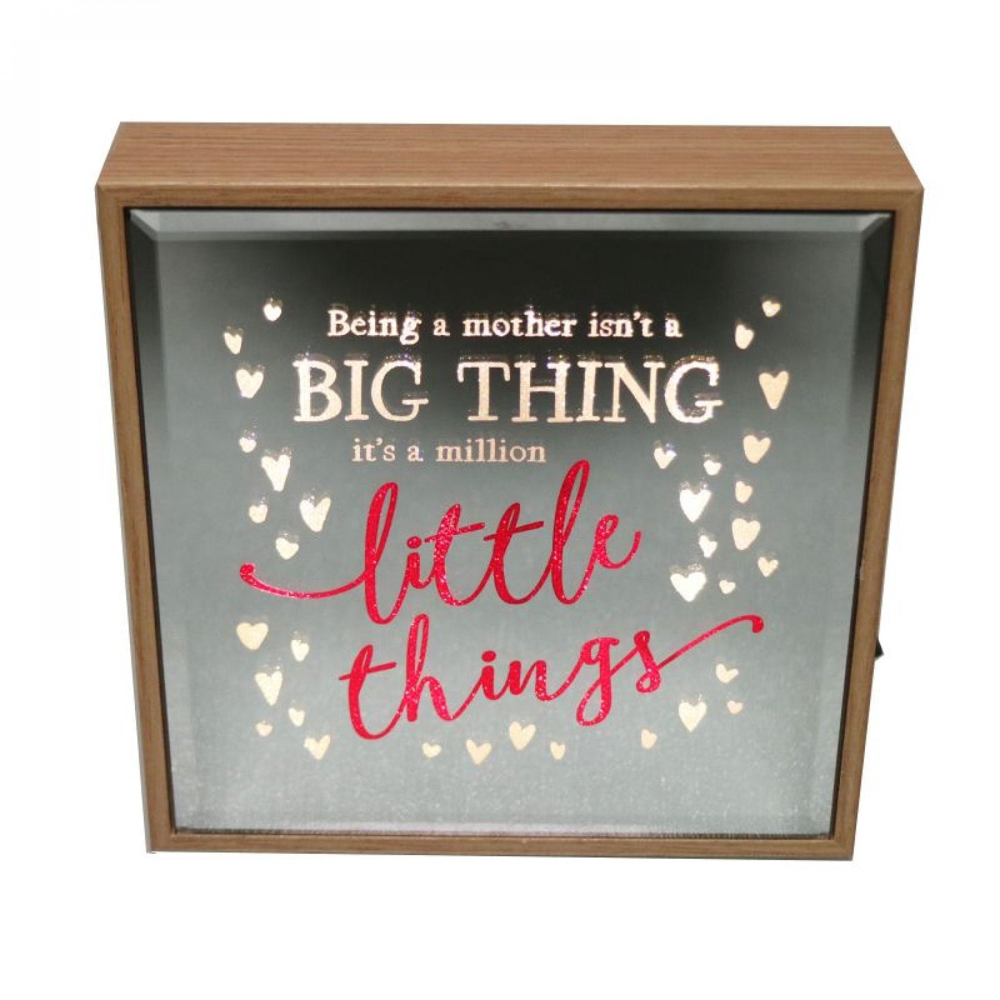 Reflection Art Led Lit With Text -Motherhood Block Sign