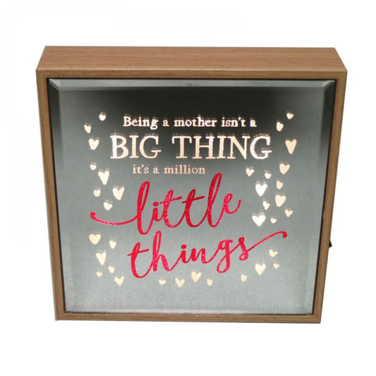 Reflection Art Led Lit With Text -Motherhood Block Sign