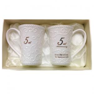 Set Of 2 5Th Anniversary Mug