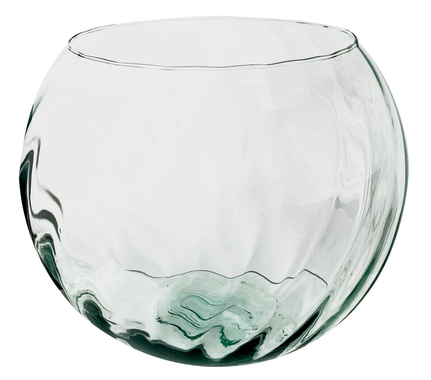 Recyled Glass With Swirl Bowl Shape Vase
