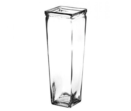 9" Tapered Square Clear Vase