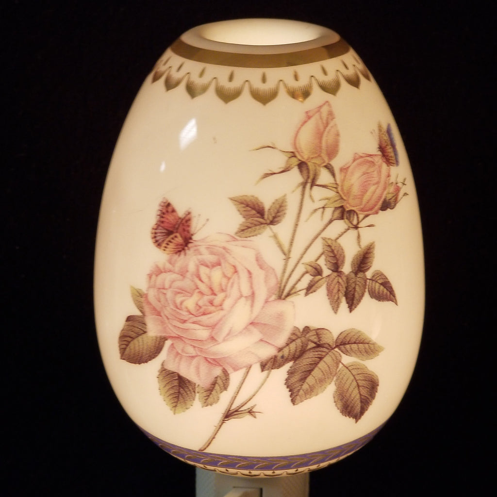 Flower Print On Egg Shaped Night Light