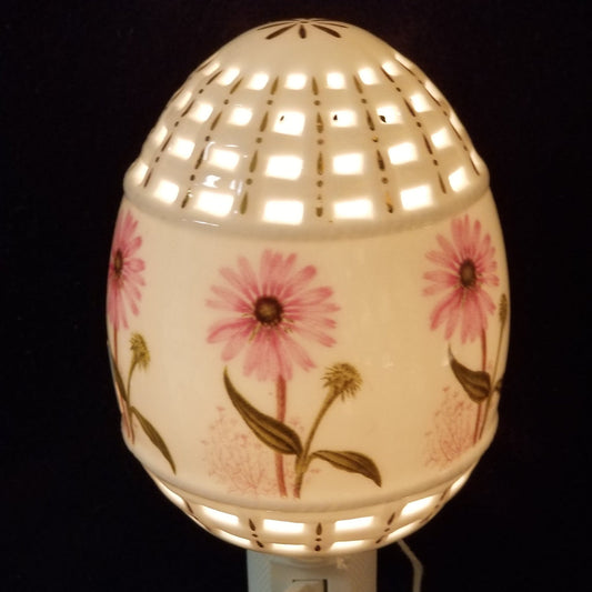 Pink Daisy On Egg Shaped Night Light