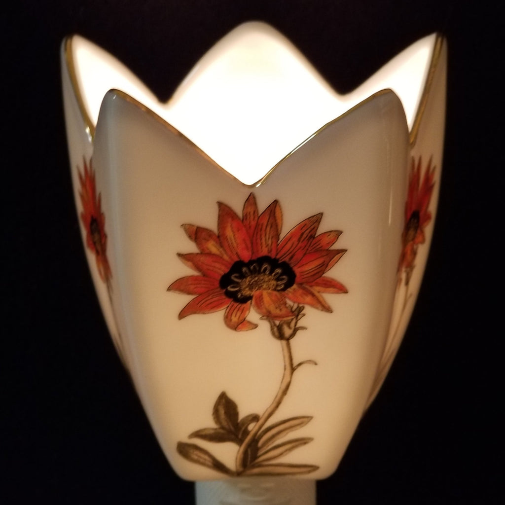 Flower Print On Petal Shaped Night Light